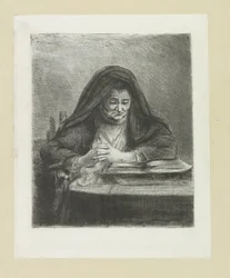 Reading Woman (The Compleat Work of Etchings by John Chalon)