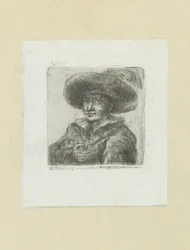 Man with Round Hat with Feather (The Compleat Work of Etchings by John Chalon)