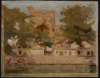 Old Bukhara - mosque by the lake. From a journey to Turkestan