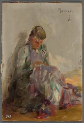 Sewing Girl - Tatar Girl. From a Journey to Crimea