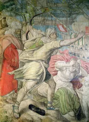 Campaign of Charles V against the Turks, Detail of an Archer from The Capture of La Goletta
