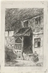 Facade of a House with a Covered Entrance