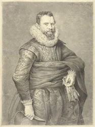 Portrait of a Man with Gloves and Hat in Hand, Facing Right