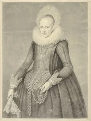 Portrait of a Woman with Gloves and a Chain with a Bezoar Stone Holder (?)
