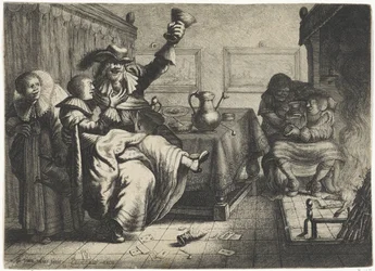 Two Amorous Couples in an Inn
