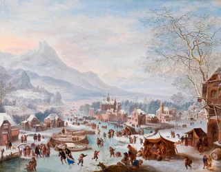 Winter Scene with Skaters