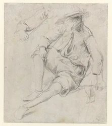 Study of a Seated Man Smoking a Pipe