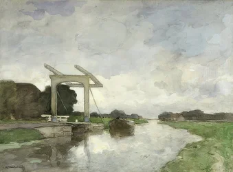 Drawbridge in Noorden. Around 1890