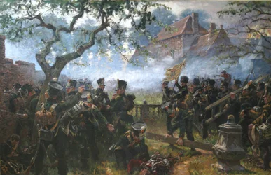 Nassau Troops at Hougoumont During the Battle of Waterloo
