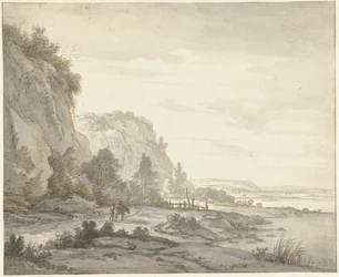 Wide River Valley with Steep Mountains
