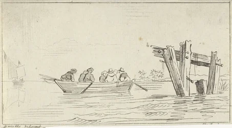 Rowboat with Figures on a River