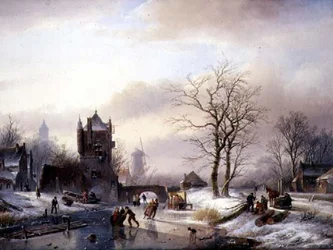 Skaters on a Frozen River