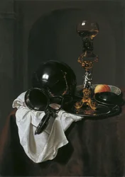 Still Life with Glass of Wine and Pewter Jug