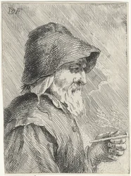 Old Man with Beard and Pipe in Hand