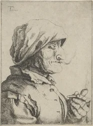 Old Woman Smoking a Pipe