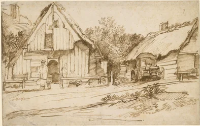 Three Farmhouses by a Path