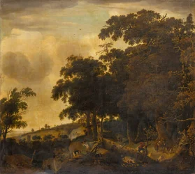 A Wooded Landscape with Woodcutters
