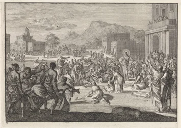 Christ Speaking to a Crowd in a Square