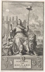 Dutch Maiden (Title Page for: F. de la Neuville, History of Holland Vol. I, 1704)