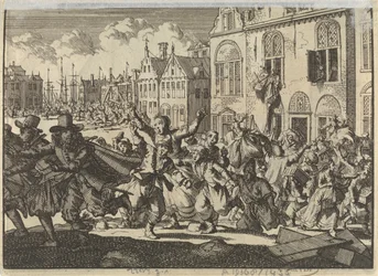 Riot in Enkhuizen where the houses of vice-admirals Kwast and Turk are destroyed, 1635