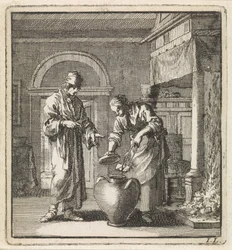 Woman Putting a Glowing Coal in the Extinguisher (The Extinguisher)