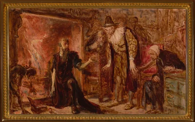 The Alchemist Sędziwój and Sigismund III, sketch