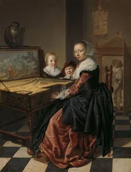 Woman playing the virginal