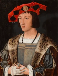Portrait of a Man Putting On a Glove