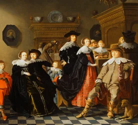 An Elegant Family in an Interior