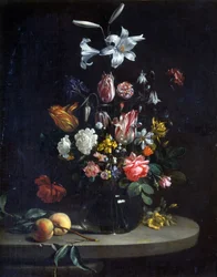 Still Life: Bouquet of Flowers in a Glass Vase