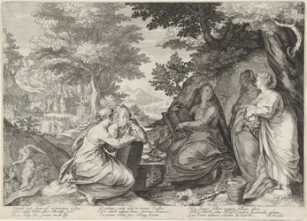 Five Wise Virgins in a Landscape with the Preaching of John the Baptist