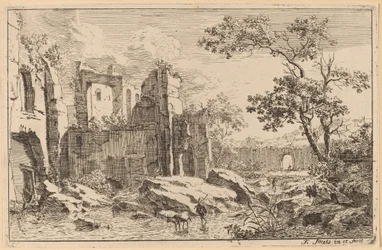 Man and Ox in a River