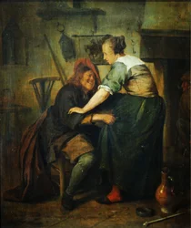 Inn with Guest and Barmaid