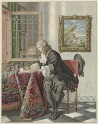 Young Man Writing at a Window