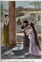 Both prayed in the house of Cesar (chapter VIII) illustration by Jan Styka (1858-1925) for Henryk Sienkiewicz