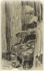 Partially Curtain-Covered Armchair