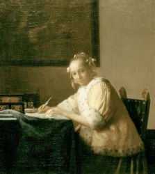Letter Writer in Yellow