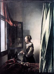 Girl Reading a Letter at an Open Window