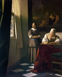 Lady Writing a Letter with Her Maid