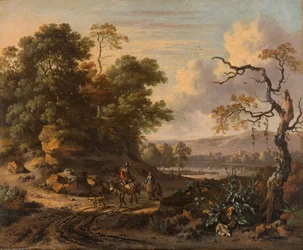 Landscape with a Man Riding a Donkey