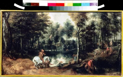 Horsemen in a wood. Painting by Jan Wildens. Flemish art of the 16th-18th century. Pushkin Museum, Moscow