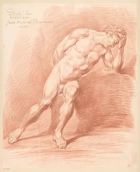 Seated Male Nude, Seen from the Front (3rd prize 1800)