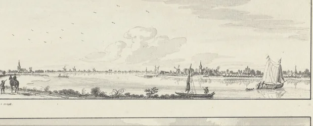 View Over the Lek to the Villages of Lopik, Jaarsveld, Tienhoven, Ameide and the House Herlaer