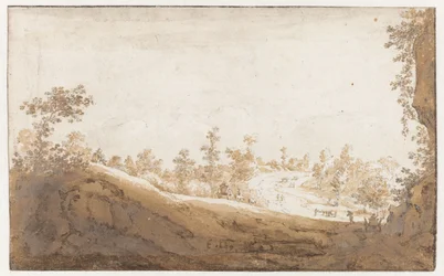 Hilly Landscape with Carts Outside Brussels