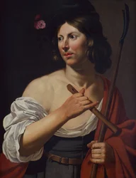 Shepherd Boy holding a Crook and a Flute