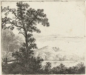 Landscape with Tree by a Riverbank