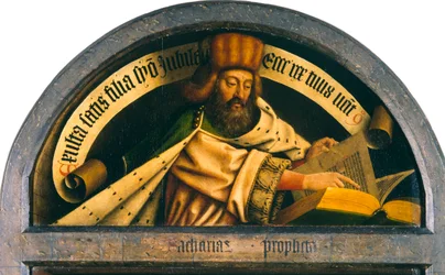 The Ghent Altarpiece. Adoration of the Mystic Lamb: The prophet Zechariah, 1432