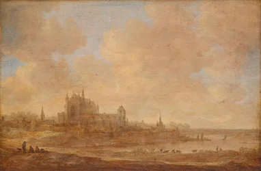 River Landscape with the Hooglandse Kerk in Leiden