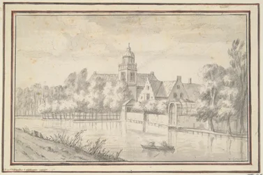 View of Castle and House on the River