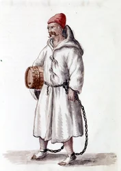 Galerian cable. 17 - 18th century. Watercolour drawing and ink from the manuscript 